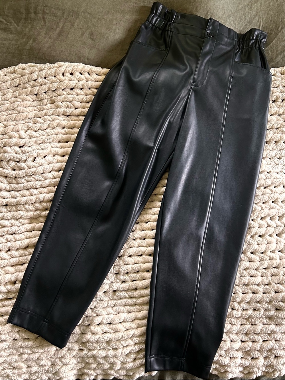 Madewell Faux Leather Paperbag Pants